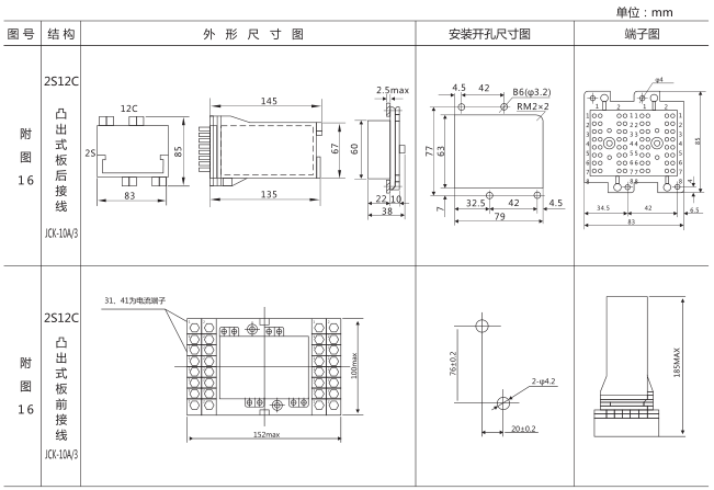 DZS-652中間繼電器外形及安裝尺寸圖片