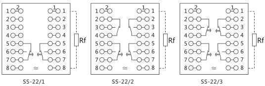 SS-22/1型時(shí)間繼電器內(nèi)部接線及外引接線圖片