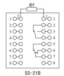 SS-21B型時(shí)間繼電器內(nèi)部接線及外引接線圖片
