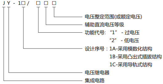 JY-1C/1電壓繼電器型號、名稱