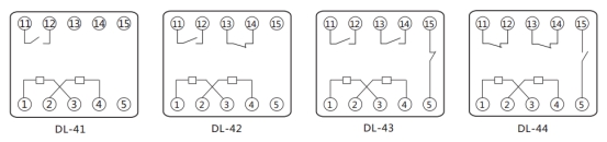 DL-44繼電器內(nèi)部端子外引接線圖