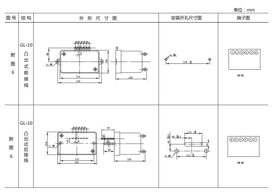 GL-23過流繼電器外形結(jié)構(gòu)及安裝尺寸圖片