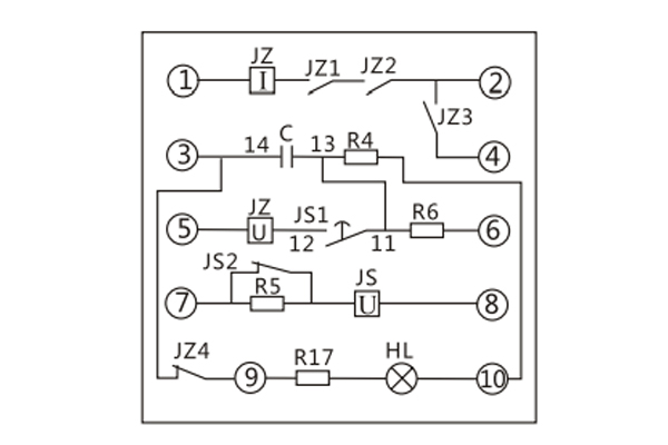 DH-2A重合閘繼電器接線圖